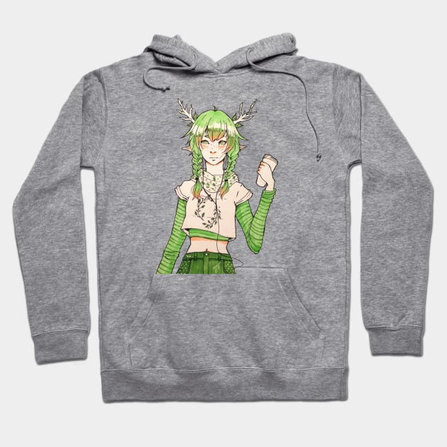 Green Deer Hoodie by Torichan03